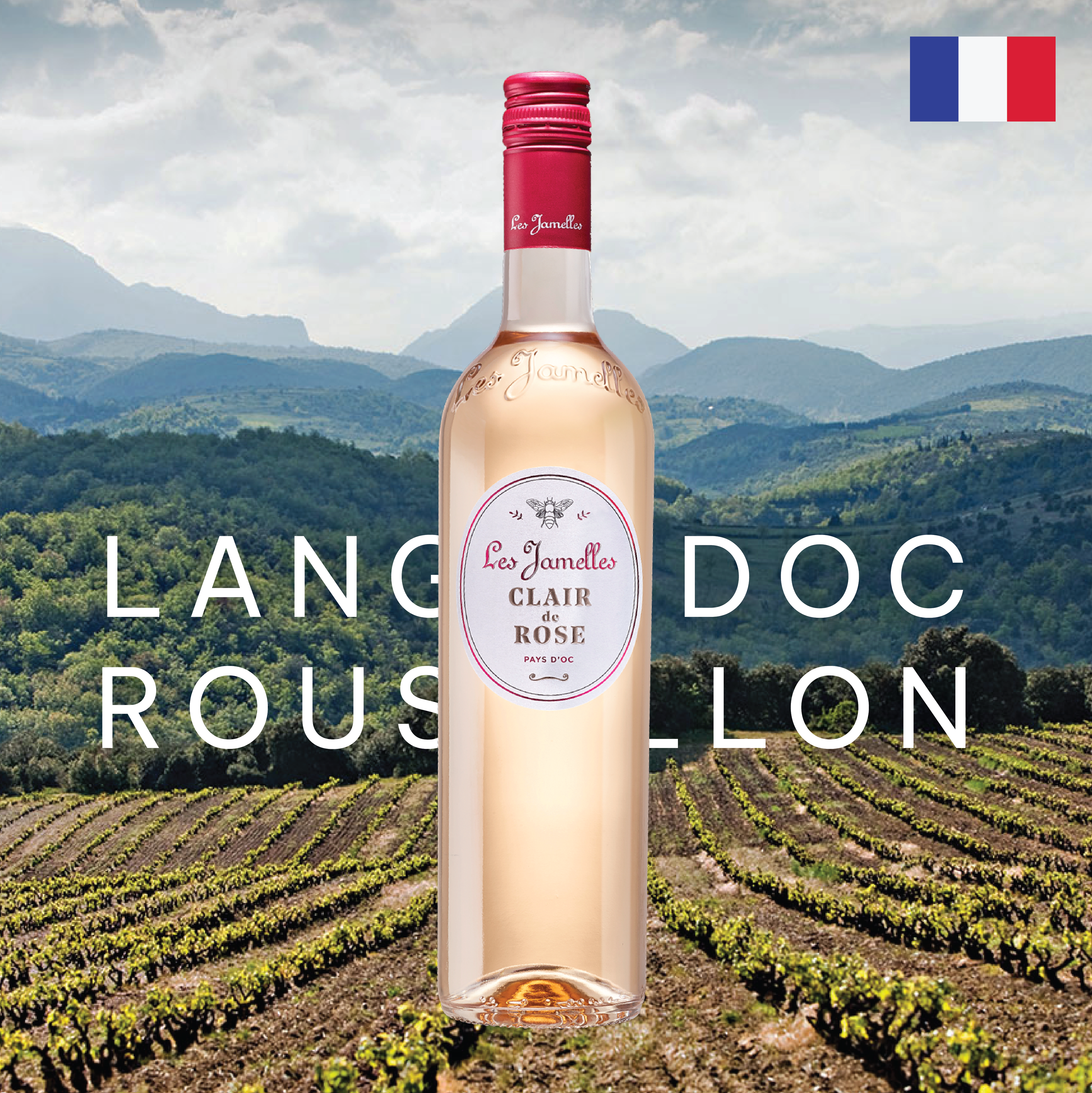 Rượu Vang Hồng Les Jamelles Clair De Rose 2021, 750ml